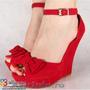 Sandale rosii platforme,  elegante si ieftine
